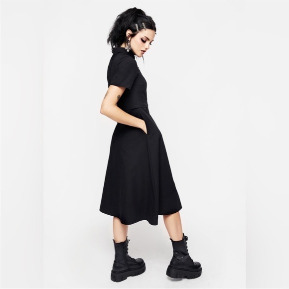 NWT Disturbia Fenrir Midi Shirt Dress Black 16 - Picture 3 of 11